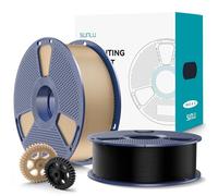 SUNLU 1KG*2 PLA+2.0 Filament, Mise à niveau du filament PLA+ 1,75 mm, résistance améliorée, 2KG au total, Bobine de 1kg (2,2 LBS), Negro+Roble