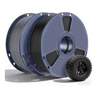 SUNLU 2KG TPU Filamento Impresora 3D 1.75 mm, Grado Industrial 95A,Resistente al Desgaste,Flexible,de alta Elasticidad,Fácil de Imprimir, Filamento TPU Precisión ±0.03mm, 1KG, 2 Bobinas Negro+Gris