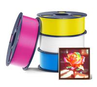 SUNLU 4kg CMYK PETG filamento de impresión 1,75 mm,compatible con AMS e impresoras 3D FDM normales. Envasado al vacío individualmente, 4 kg en total, 1 kg por bobina,blanco+cian+magent amarillo.