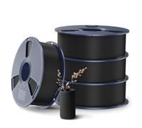 SUNLU 4KG High Speed PLA+2.0 Filament 1.75mm, Filamento de Impresora 3D de Alta Liquidez PLA Plus 2.0, Diseñado Para Impresión 3D Rápida, 4 Pack of Negro Filament.