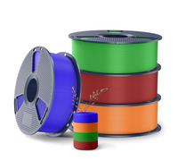 SUNLU 4KG High Speed PLA+2.0 Filament 1.75mm, Filamento de Impresora 3D de Alta Liquidez PLA Plus 2.0, Diseñado Para Impresión 3D Rápida, 4 Pcs.(Rojo+Azul+Verde+Naranja)