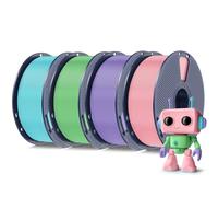 SUNLU 4KG Macaron PLA Meta Paquete, PLA 3D Impresora Filamento, Filamento 3D más Resistente y Perfectamente, 4KG Total, 1KG per Bobina, Azul Hielo+Verde Manzana+Morado Taro+Rosa Sakura
