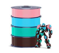 SUNLU 4KG PETG Filament 1,75 mm, Paquete de Filamento Para Impresora 3D, Mayor Resistencia y Alta Resistencia al Impacto, 1kg por Carrete, 4 Rollos, Chocolate+Azul Cielo+Verde Ment Rosa Sakura