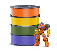 SUNLU 4KG PETG Filament, Paquete de Filamento Para Impresora 3D, Mayor Resistencia y Alta Resistencia al Impacto, 1kg por Carrete, 4 Rollos, Naranja Soleado+Amarillo Brillante+Verde Oliv Lila Lavanda