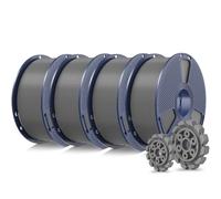 SUNLU 4KG PLA+2.0 Filament 1,75 mm, Mise à Niveau du Filament PLA+, Résistance Améliorée, Bobine de 1kg, 4KG au Total, Gris