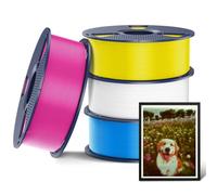 SUNLU 4KG PLA+2.0 Filament 1,75 mm, Mise à Niveau du Filament PLA+, Résistance Améliorée, Bobine de 1kg, 4KG au Total, CMYK (Blanco+Magenta+Amarillo+Cian)