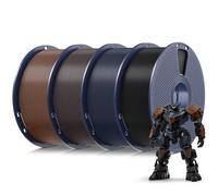 SUNLU 4KG PLA Filamento para Impresora 3D, Filamento PLA de 1.75mm para Impresora 3D, Compatible con la Mayoría de Impresoras FDM, Bobina de 1KG, Pack de 4 en total. (Negro+Castaño Negro+Noche Oscura+