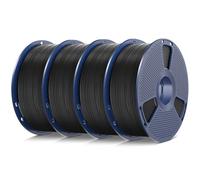SUNLU 4kg TPU 3D filamentos para impresora, filamento TPU de alta velocidad 95A 1,75mm ±0,03mm, envasado individualmente al vacío, 4 kg en total, 1 kg por bobina, 4 paquetes. (Negro).