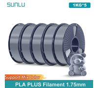 SUNLU 5KG PLA PLUS/filamento transparente 1,75mm 1000g carrete (2,2 libras) filamento para heridas ordenadamente de alta dureza se adapta a la mayoría de las impresoras FDM Clear Orange