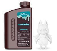 SUNLU Agua Lavable Resina para Impresora 3D, 1kg 405nm UV Curado Rápido Resina 3D para 2K 4K 8K LCD DLP SLA Resina Impresoras 3D, No Requiere Alcohol, Alta Precisión Resina 3D 1000g,Blanco