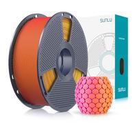 SUNLU Bicolor Filamento PLA Mate 1.75mm, PLA Filament para Impresora 3D Matte con Degradado de 2 Colores, Precisión Dimensional +/- 0.02mm, Carrete de Filamento PLA 1kg (Amarillo Rojo)