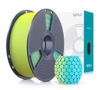 SUNLU Bicolor Filamento PLA Mate 1.75mm, PLA Filament para Impresora 3D Matte con Degradado de 2 Colores, Precisión Dimensional +/- 0.02mm, Carrete de Filamento PLA 1kg (Amarillo Cian)