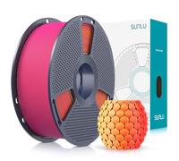 SUNLU Bicolor Filamento PLA Mate 1.75mm, PLA Filament para Impresora 3D Matte con Degradado de 2 Colores, Precisión Dimensional +/- 0.02mm, Carrete de Filamento PLA 1kg (Naranja Rojo)