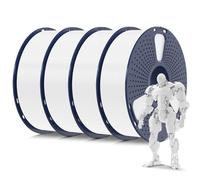 SUNLU Blanco PLA Filamento Bundle, PLA Filamento Impresora 3D de 1,75 mm, Precisión Dimensional +/- 0,02 mm, Apto Para la Mayoría de las Impresoras 3D FDM, 1KG de Filamento 3D, 4KG en Total, 4Pcs.