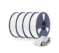 SUNLU Filamento PETG, 4KG, alta velocidad 30-600 mm/s, 1,75 mm +/-0,02 mm, 4 paquetes blancos