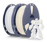 SUNLU Filamento PLA Plus 1.75mm 1KG, PLA+ Filament Mejorado para Impresora 3D, Precision Dimensional ±0.02mm, 2 Bobinas de 0.5KG (Blanco Hueso+Blanco Porcelana)