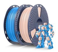 SUNLU Filamento PLA Plus 1.75mm 1KG, PLA+ Filament Mejorado para Impresora 3D, Precision Dimensional ±0.02mm, 2 Bobinas de 0.5KG (Beige+Cian)