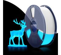 SUNLU Glow in The Dark PETG Filamento, PETG luminoso para impresoras 3D de 1,75 mm alto brillo y filamento de larga duración,precisión dimensional +/- 0,02 mm,bobina de 1kg.(blanco,azul brillante).