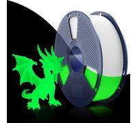 SUNLU Glow in The Dark PETG Filamento, PETG luminoso para impresoras 3D de 1,75 mm alto brillo y filamento de larga duración,precisión dimensional +/- 0,02 mm,bobina de 1kg.(Blanco,verde brillante).
