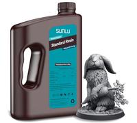 SUNLU Impresora 3d Resina 3KG,Resina UV Rápida 405nm,Resina de Impresión 3D de Fotopolímero Estándar para Impressora 3D LCD/DLP/SLA 4k/8k Resina,Alta Precisión,Baja contracción,Gris oscuro 3000g