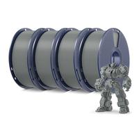 SUNLU Pack 4KG Filamento PLA+ 1.75mm, Filamento PLA Plus para Impresoras 3D, Filamento PLA Plus Resistente, Precisión +/- 0.02mm, 4x Gris