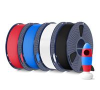 SUNLU Paquete de filamentos para impresora 3D, 4 kg, PLA mate, 1,75 mm, filamento bien enrollado con acabado mate, impresión con impresoras 3D FDM al 99%, carrete de 1 kg, 4 paquetes, Negro+Bra