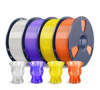 SUNLU Paquete de filamentos PLA para impresora 3D de 4 kg, filamento PLA enrollado perfectamente de 1.75 mm ± 0.02 mm, empaquetado individualmente al vacío, 4 kg en total, 1 kg por carrete, paquete de