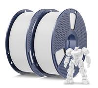 SUNLU PETG Paquete de filamento 1,75 mm, menos estiramiento y buena adhesión de capas Filamento PETG para impresora 3D, envasado al vacío individualmente,2kg en total,1kg por bobina,blanco + blanc.