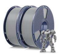 SUNLU PETG Paquete de filamento 1,75 mm, menos estiramiento y buena adhesión de capas,filamento PETG para impresora 3D, envasado al vacío individualmente, 2 kg en total, 1 kg por bobina,gris + gris.
