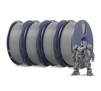 SUNLU PETG Paquete de filamento 1,75 mm y 4 kg, menos estiramiento y buena adhesión de capas, envasado al vacío individualmente, filamento para impresora 3D de 4 kg, 1 kg por bobina,4 grises.