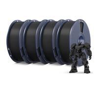 SUNLU PETG Paquete de filamento 1,75 mm y 4 kg, menos estiramiento y buena adhesión de capas, envasado al vacío individualmente, filamento para impresora 3D de 4 kg, 1 kg por bobina,4 negros.