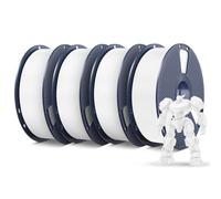 SUNLU PETG Paquete de filamento 1,75 mm y 4 kg, menos estiramiento y buena adhesión de capas, envasado al vacío individualmente, filamento para impresora 3D de 4 kg, 1 kg por bobina,4 blancos.