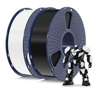 SUNLU PETG Paquete de filamentos 1,75 mm,menos estiramiento y buena adhesión de capas.Filamento PETG para impresoras 3D,envasado al vacío individualmente, 2kg en total,1kg por bobina,negro + blanco