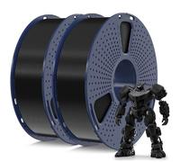 SUNLU PETG Paquete de filamentos 1,75 mm,menos estiramiento y buena adhesión de capas Filamento PETG para impresoras 3D,envasado al vacío individualmente,2 kg en total,1kg por bobina,negro + negro.