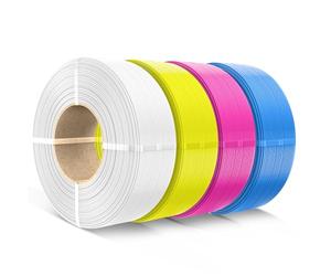 SUNLU PLA CMYK filamento Recarga 1,75mm 4KG, para impresoras 3D Bambu Lab SUNLU PLA de 3.ª generación, bobinas reutilizables, 1 kg/bobina, paquete de 4 (Blanco+Magent Amarillo+Cian)