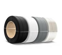 SUNLU PLA filamento Recarga 1,75mm 500g, para impresoras 3D Bambu Lab SUNLU PLA de 3.ª generación, bobinas reutilizables, 0,5 kg/bobina, paquete de 4,4 (Negro+Blanco+Gris+Transparente)