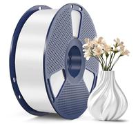 SUNLU PLA+ Silk Filament, Filamento 3D de Seda Metálica Brillante de 1,75 mm, Filamento de impresora 3D PLA PLUS de alta resistencia, Carrete de 1KG, Blanco