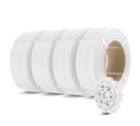 SUNLU Recarga de Filamento PLA+2.0 500 g, Filamento PLA+ de alta resistencia, sin bobina, de 1,75 mm, Compatible con Impresoras 3D Bambu Lab, 0,5 kg/Bobina, 4 x Blanco