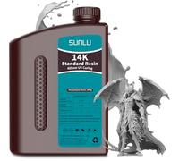 SUNLU Resina 3D de Alta Precisión 14K, 2KG, Resina UV de Curado Rápido 405nm, Gris 2000G
