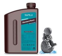 SUNLU Resina estándar para impresora 3D, 2 kg, baja contracción y rápido secado, resina UV 365-405 nm para LCD/DLP/SLA, 2000 g, gris oscuro