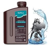 SUNLU Resina Lavable con Agua ABS de Impresora 3D, La Mejor Combinación Resistencia ABS + Fácil Lavado con Agua, Alta Precisión para Impresiones Profesionales, 1KG Gris oscuro