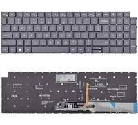 SUNMALL Teclado de repuesto compatible con Dell Inspiron 15 3510 3511 3515 5510 5515 5518, Inspiron 16 7610, Latitude 3520, Vostro 15 3510 3515 3520 3525 7510 con diseño estadounidense (gris) con