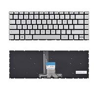 SUNMALL Teclado de repuesto compatible con HP 14-CK 14-CD 14-cm 14-DG 14-DQ 14s-DQ 240 G7 245 G7 246 G7.Pavilion X360 14-CD 14-DH.Pavilion 14-CE con retroiluminación Sliver y diseño de EE. UU