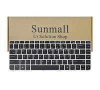 SUNMALL Teclado de repuesto con retroiluminación compatible con HP EliteBook 745 G3 745 G4 840 G3 840 G4 marco plateado sin Trackpoint US Layout