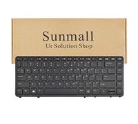 SUNMALL Teclado de Repuesto para portátil con Puntero y retroiluminación para HP EliteBook 840 G1 G2/850 G1 G2/745 G1 G2/HP ZBook 14 Series Laptop US Layout (con Marco Gris)