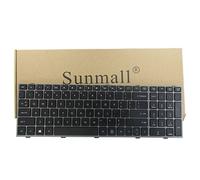 SUNMALL Teclado para portátil con Marco para HP ProBook 4540s 4540 4545s Serie Compatible con número de Pieza 702237-001 683491-001 701485-001 Marco Gris Capa US