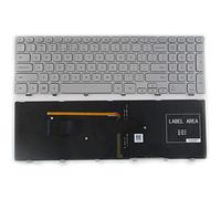 SUNMALL - Teclado para portátil con Marco y retroiluminación Compatible con DELL Inspiron 15-7000 15-7537 Series Silver US Layout
