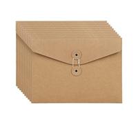 Sunmeit 10 Carpetas de Archivo con Sobres de Cuerda Kraft, Tamaño Carta A5, Organizador de Documentos para Oficina, Escuela, Marrón