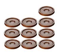 Sunmeit 10 Posavasos para Copas de Vino, Posavasos Giratorios para Copas de Vino, Posavasos para Tazas de Té, Almohadilla para Tazas, Color Nogal
