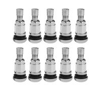 Sunmeit 10 válvulas de neumático de acero inoxidable TR525 de fondo plano, válvulas de metal, boca americana